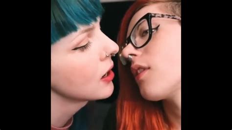 Watch as they suck, kiss, and lick each other's faces with their long tongues. . Tongue suck lesbian